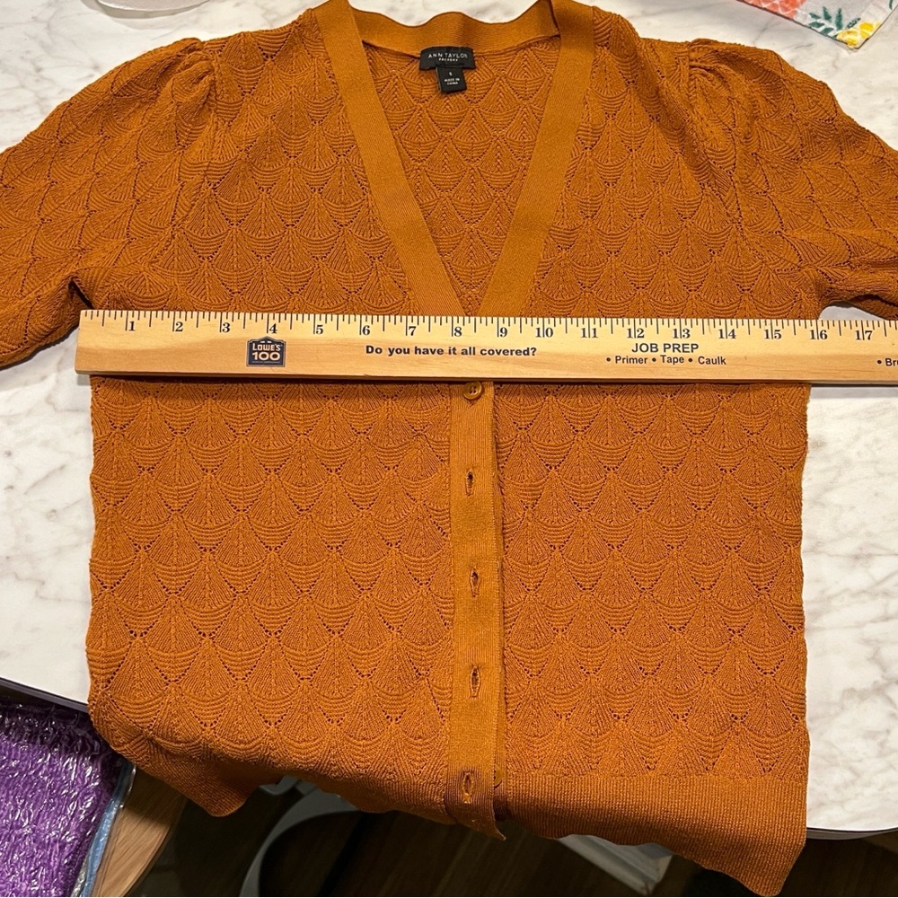 Ann Taylor Orange Women's Cardigan - Picture 7 of 8